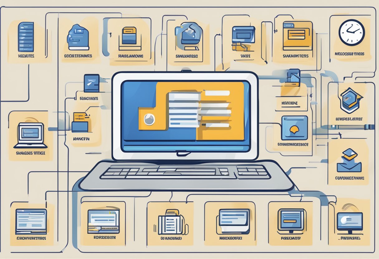 A computer screen displaying HostGator's website with various hosting features and benefits highlighted