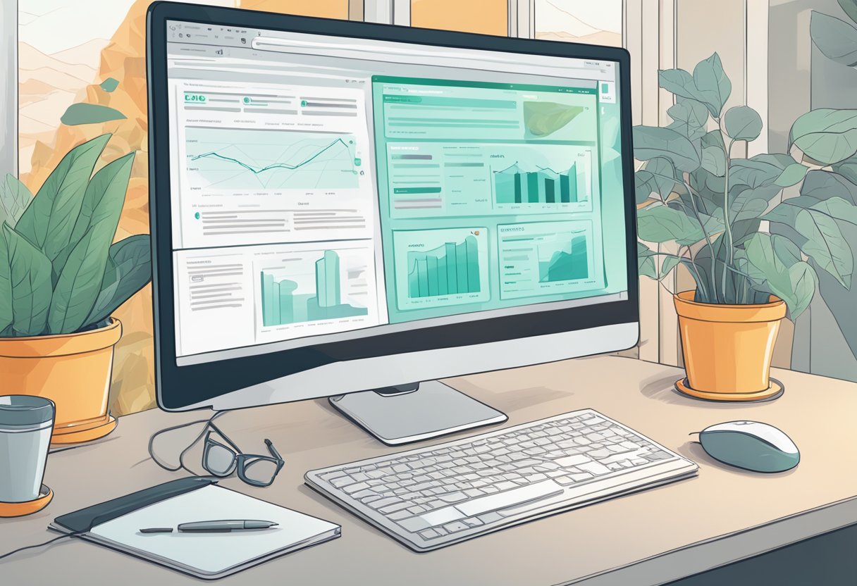 A computer screen displaying SEM Rush software with keyword research capabilities being used