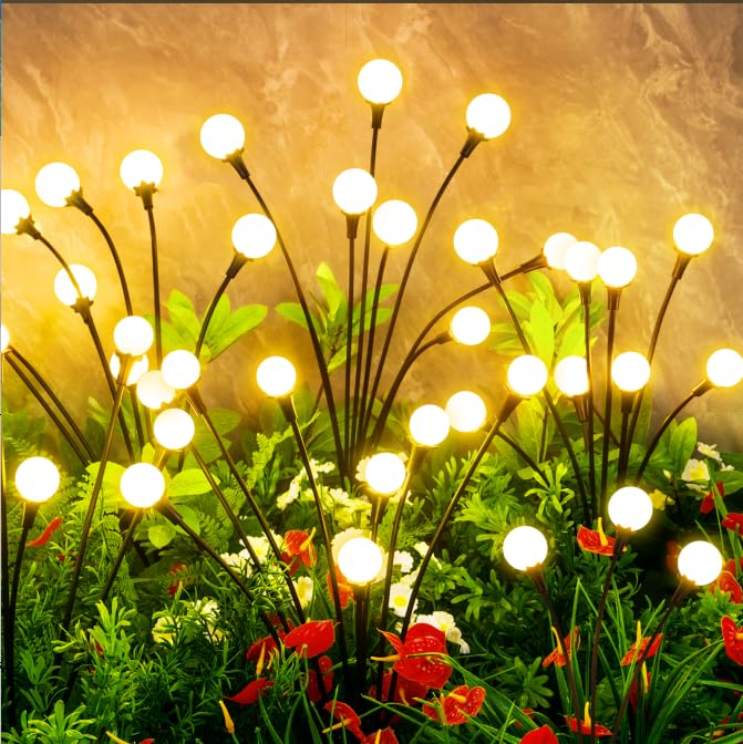 Solar Lights Outdoor Waterproof, 10 Packs 80LED, Solar Garden, Patio, Garden Decor, Patio Decor, Firefly Outdoor, Unique Gifts for Women, Gifts for Grandma 10packs