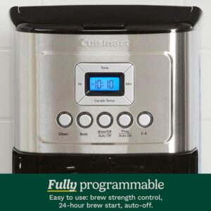 Cuisinart 14-Cup Coffee Maker, Programmable PerfecTemp Glass Carafe Coffee Machine with 1-4 Cup Setting, Brew Strength Control and Pause, Stainless Steel, DCC-3200NAS 14-Cup Glass Stainless Steel