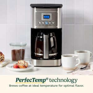 Cuisinart 14-Cup Coffee Maker, Programmable PerfecTemp Glass Carafe Coffee Machine with 1-4 Cup Setting, Brew Strength Control and Pause, Stainless Steel, DCC-3200NAS 14-Cup Glass Stainless Steel