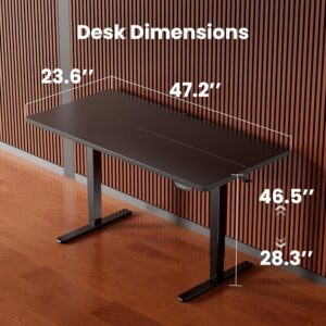 ErGear Height Adjustable Electric Standing Desk, 48 x 24 Inches Sit Stand up Desk, Memory Computer Home Office Desk, Black Black 47.2 X 23.6 Inches