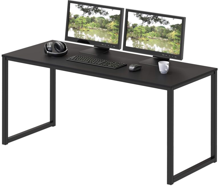 SHW Mission 48-Inch Home Office Computer Desk, Black Black 48-Inch Rectangular