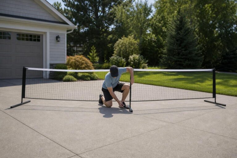How to Set Up a Pickleball Net on a Driveway