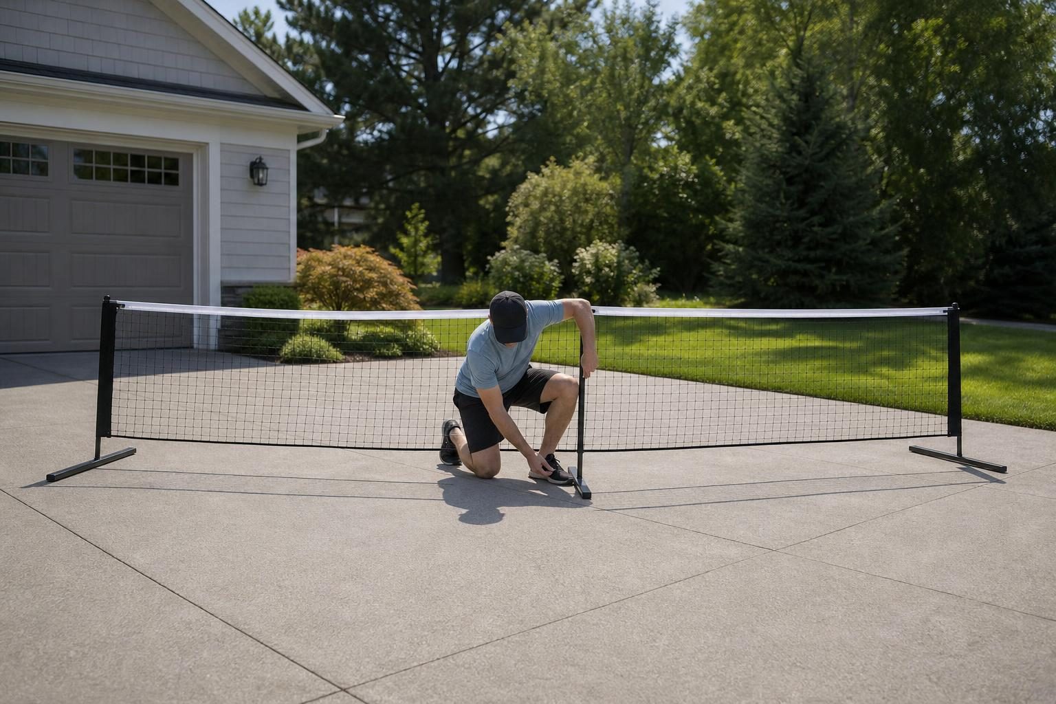 How to Set Up a Pickleball Net on a Driveway